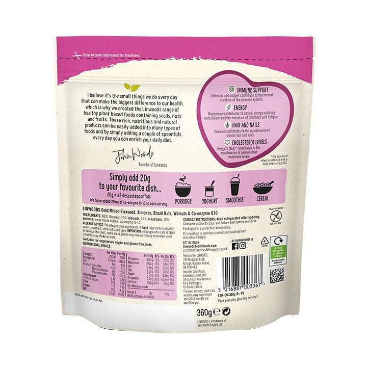 Linwoods Milled Flaxseed, Almonds, Brazil Nuts, Walnuts &amp;amp; Q10 360g