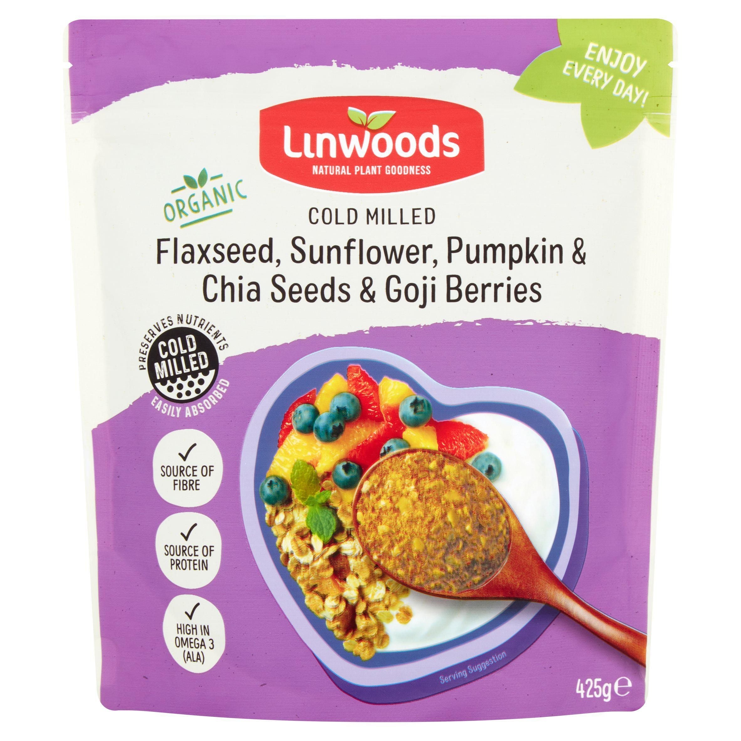 Linwoods Organic Cold Milled Flaxseed, Sunflower, Pumpkin &amp;amp; Chia Seeds &amp;amp; Goji Berries 425g
