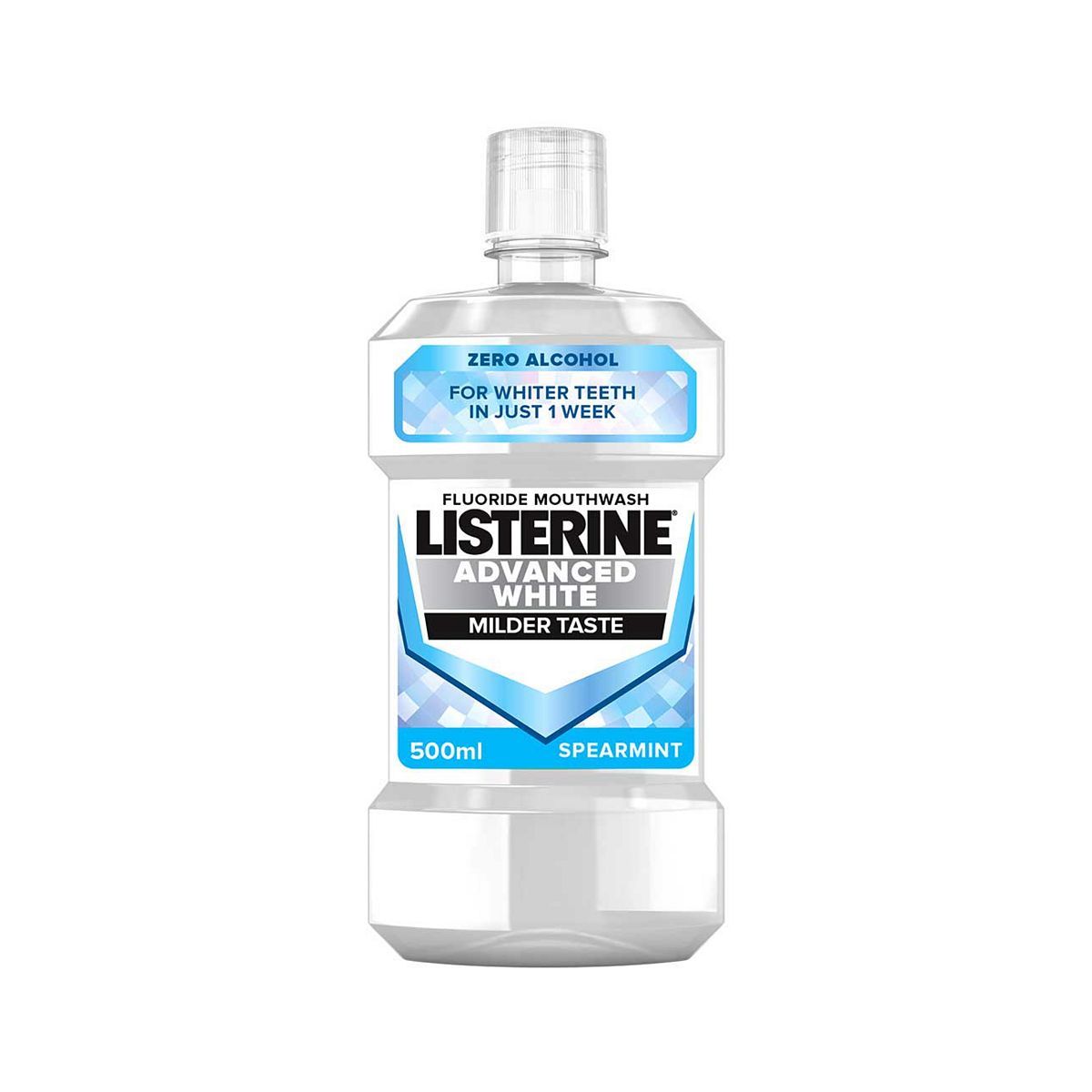 LISTERINE&amp;reg; Advanced White Milder Taste Alcohol Free Mouthwash 500ml