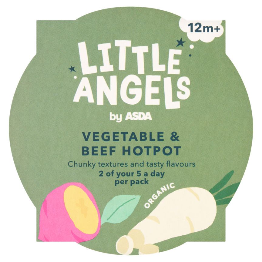 LITTLE ANGELS by ASDA Organic Vegetable &amp;amp; Beef Hotpot Baby Food 12+ Months