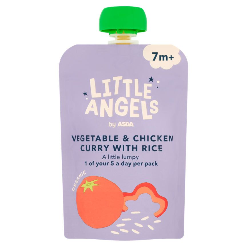 LITTLE ANGELS by ASDA Organic Vegetable &amp;amp; Chicken Curry with Rice Baby Food 7+ Months