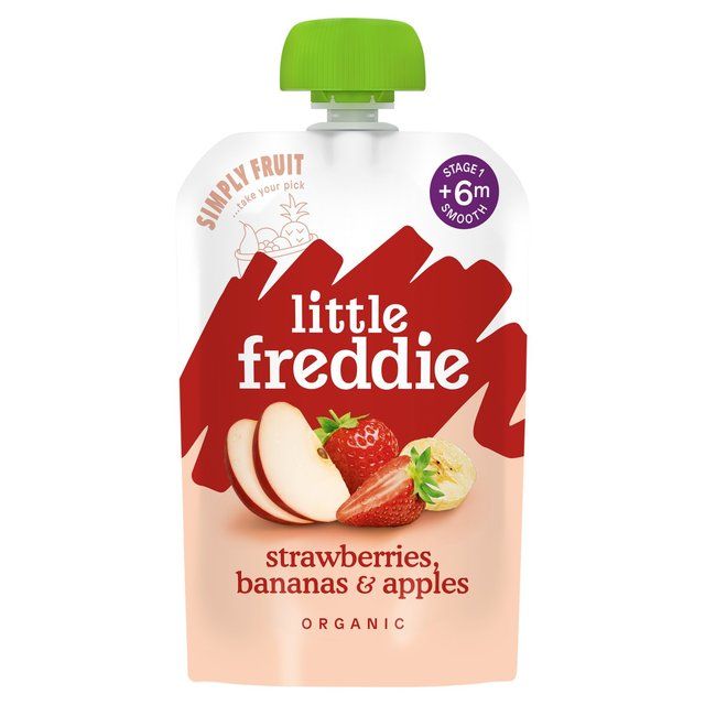 Little Freddie Organic Fragrant Strawberries Bananas &amp;amp; Apples   100g