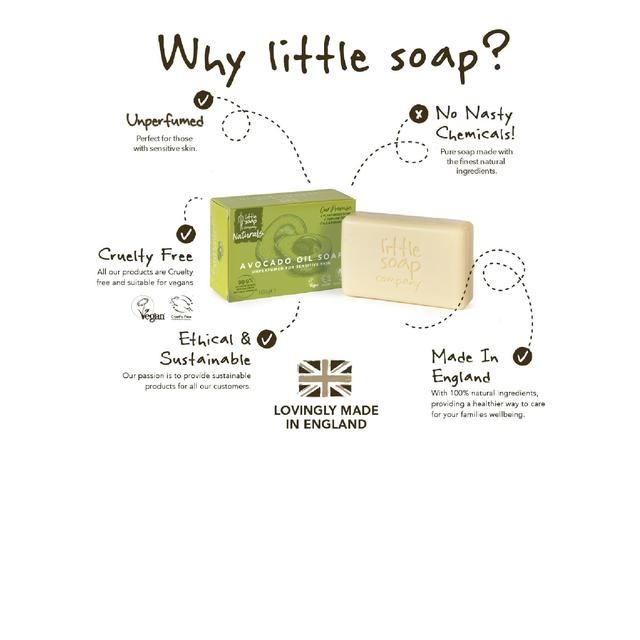 Little Soap Company Avocado Oil Bar Soap for Sensitive Skin   100g