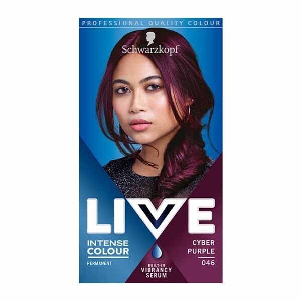 LIVE Intense Colour Permanent Black Hair Dye Deep Black Cyber Purple 046
