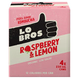 Lo Bros Kombucha Raspberry &amp;amp; Lemon Low Sugar Multipack   4 x 250ml