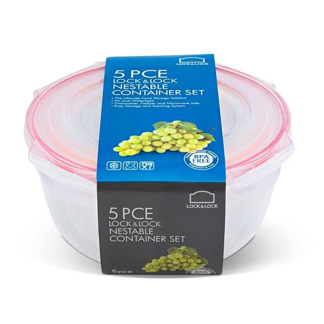 Lock &amp;amp; Lock Round Food Container Set   5 per pack