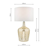 Lolek Silver Glass Dual Light Table Lamp