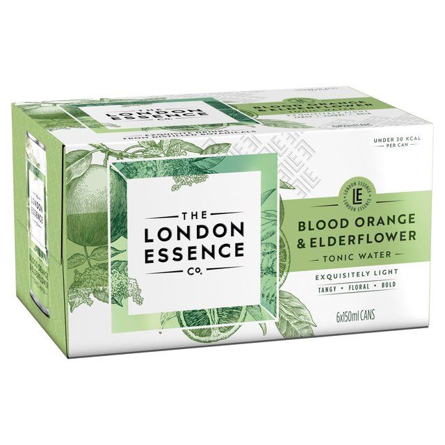 London Essence Co. Blood Orange &amp;amp; Elderflower Tonic Water Cans   6 x 150ml