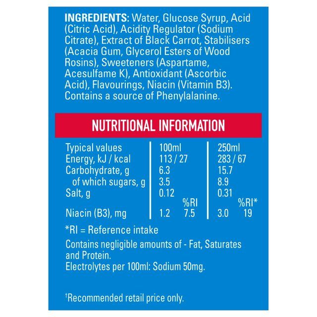 Lucozade Sport Drink Raspberry   4 x 500ml