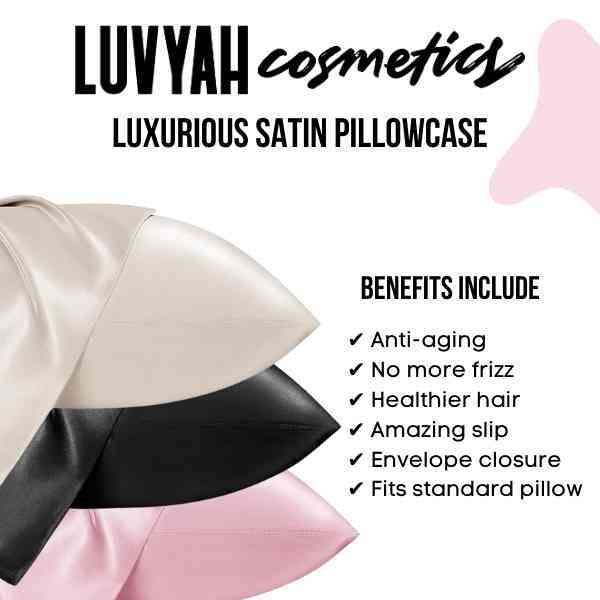 LUVYAH Cosmetics Satin Pillowcase For Hair &amp;amp; Skin - Pink