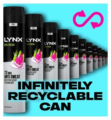 Lynx Epic Fresh Grapefruit &amp;amp; Tropical Pineapple Scent Antiperspirant Deodorant for Men 250ml