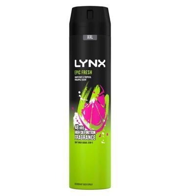 Lynx Epic Fresh Grapefruit &amp;amp; Tropical Pineapple Scent Body Spray For Men 250ml