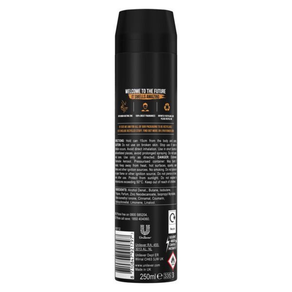 Lynx Men Leather &amp;amp; Cookies Bodyspray Deodorant Aerosol 250ml