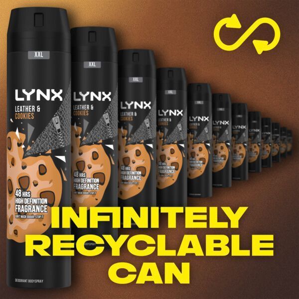 Lynx Men Leather &amp;amp; Cookies Bodyspray Deodorant Aerosol 250ml