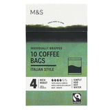 M&amp;amp;S 10 Italian Style Coffee Bags   75g