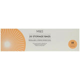 M&amp;amp;S 20 Medium Resealable Storage Bags   20 per pack