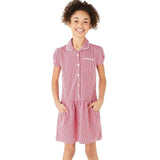 M&amp;amp;S 2pk Girls' Cotton Gingham School Dresses 4-10 Years Red