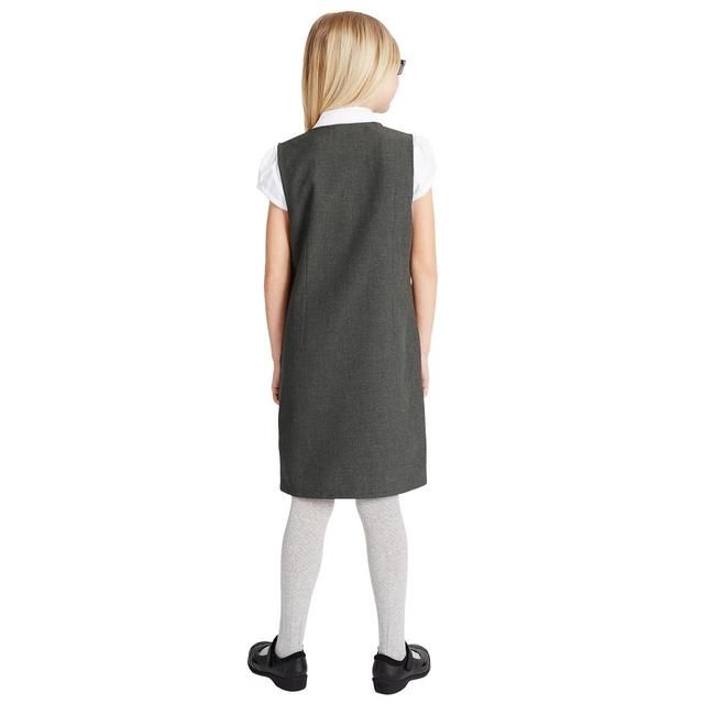 M&amp;amp;S 2pk Girls School Pinafores 3-10 Years Grey