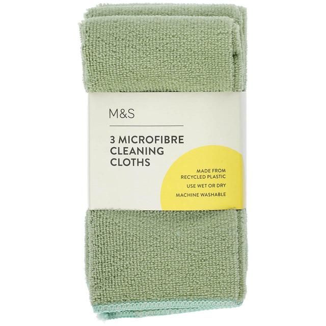 M&amp;amp;S 3 Microfibre Cleaning Cloths   3 per pack