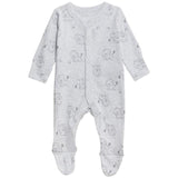 M&amp;amp;S 3 Pack Lion Sleepsuits Silver Grey 0-3 Years