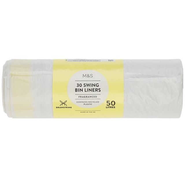 M&amp;amp;S 30 Fragranced Drawstring 50L Swing Bin Liners   30 per pack