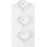 M&amp;amp;S 3pk Slim Fit Easy Iron Shirts 3-14 Years White
