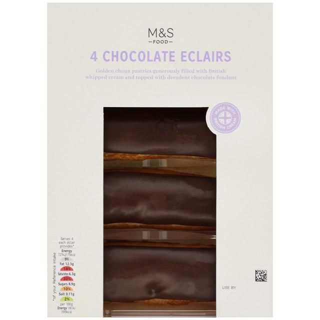 M&amp;amp;S 4 Chocolate Eclairs   175g