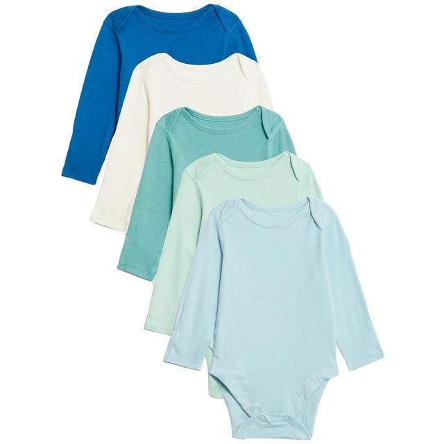 M&amp;amp;S 5P Rib Bodysuits NB Multi   5 per pack