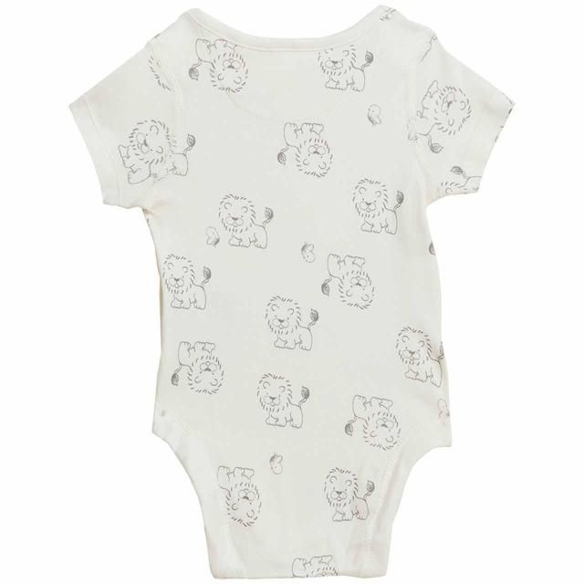 M&amp;amp;S 7pk Lion Bodysuits Newborn-3 Y Grey Mix