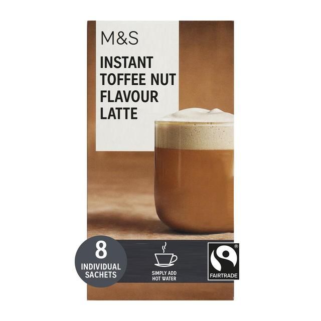 M&amp;amp;S 8 Instant Toffee Nut Flavour Latte Sachets   8 per pack
