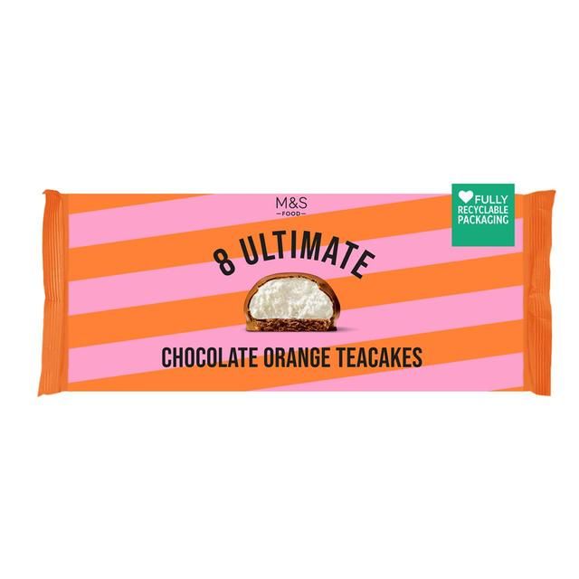 M&amp;amp;S 8 Ultimate Chocolate Orange Teacakes   240g