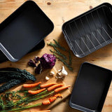 M&amp;amp;S Aluminised Steel 35cm Large Roaster Charcoal