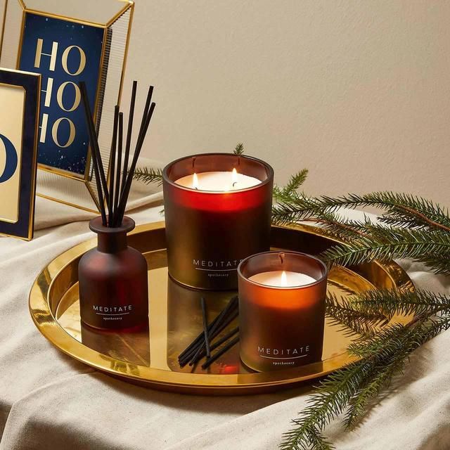 M&amp;amp;S Apothecary Meditate 3 Wick Candle Amber