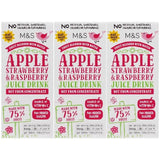 M&amp;amp;S Apple Strawberry &amp;amp; Raspberry Juice Drink   3 x 200ml