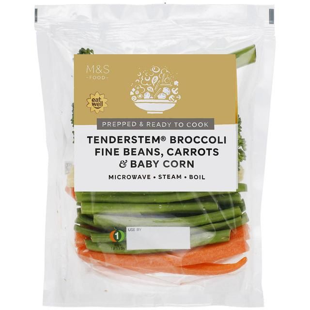 M&amp;amp;S Baby Corn &amp;amp; Mixed Vegetable Selection   200g