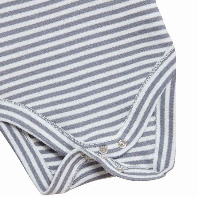M&amp;amp;S BD Stripe Teddy Bear Bodysuit NB