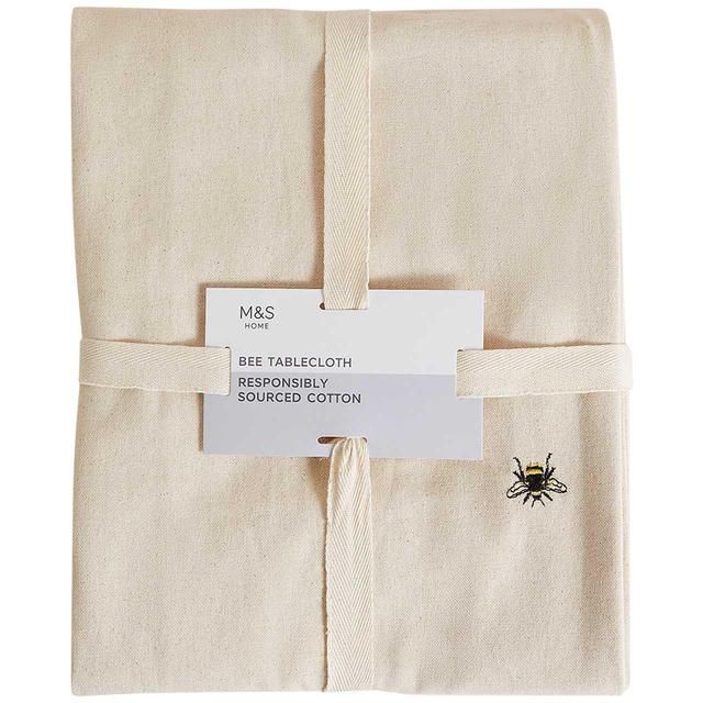 M&amp;amp;S Bee Cotton Tablecloth One Size Natural