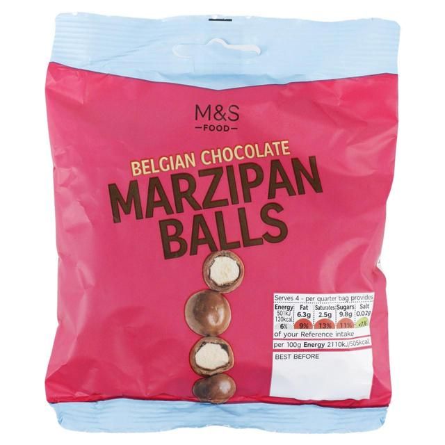 M&amp;amp;S Belgian Chocolate Marzipan Balls   95g