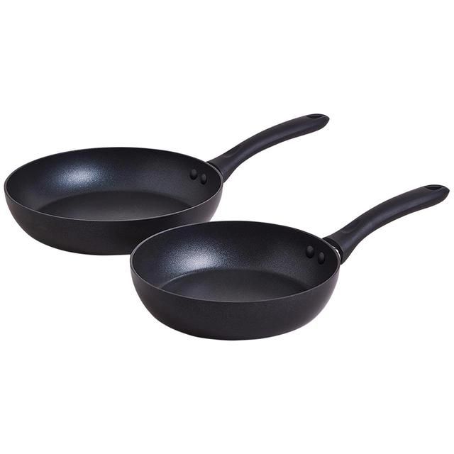 M&amp;amp;S Black Ali Non-Stick 2 piece Frying Pan Set Black   2 per pack