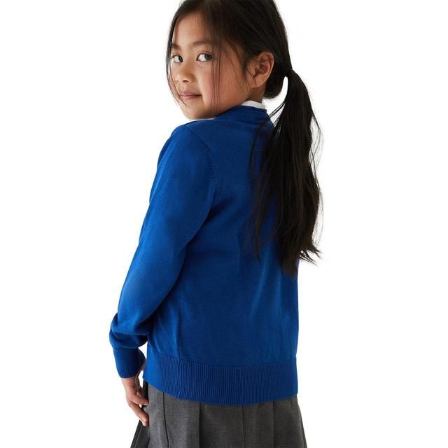 M&amp;amp;S Blue 2PK Cotton Cardigan 3-14 Y