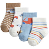 M&amp;amp;S Boys Cotton Transport Baby Socks 4 Pack 0-6 Months   4 per pack