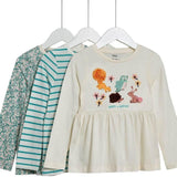 M&amp;amp;S Bunny Tops 3 Pack 2-7 Years Green