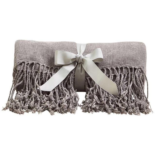 M&amp;amp;S Chenille Throw 1SIZE Light Grey
