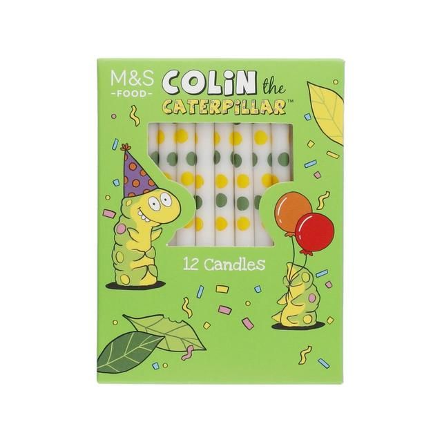 M&amp;amp;S Colin Caterpillar Spotty Cake Candles   12 per pack