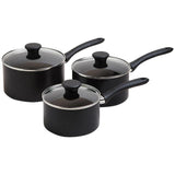 M&amp;amp;S Collection 3 Piece Black Aluminium Non Stick Pan Set 'One Size Black   3 per pack