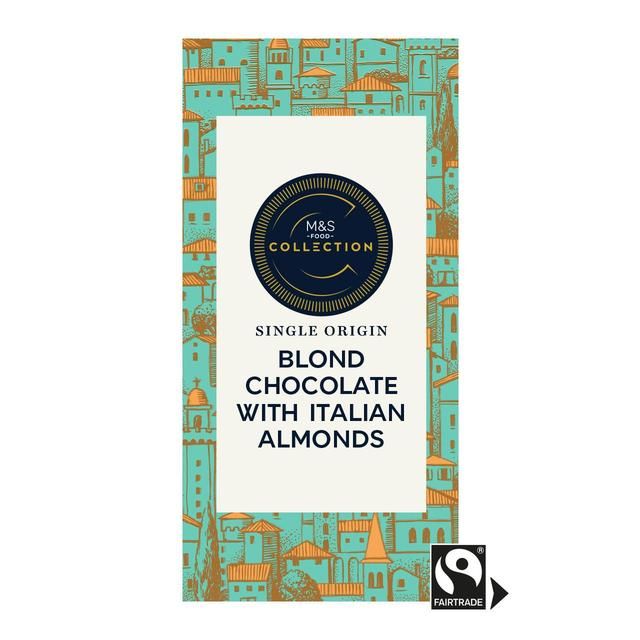 M&amp;amp;S Collection Blond Chocolate with Italian Almonds   100g