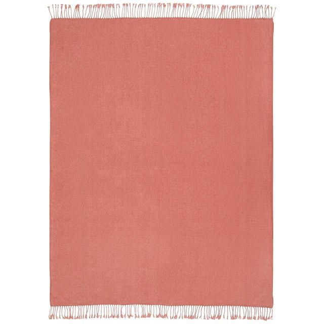 M&amp;amp;S Collection Chenille Plain Throw One Size Clay