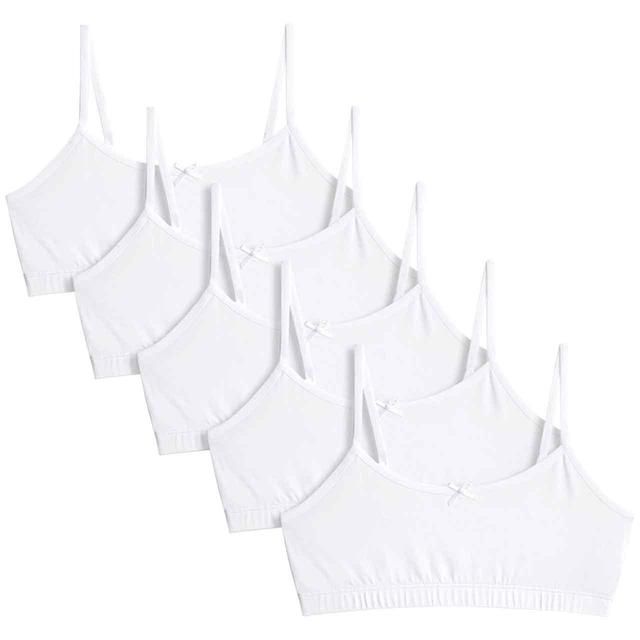 M&amp;amp;S Collection Cotton Rich Crop Tops 9-16 Years 5 Pack White