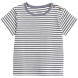 M&amp;amp;S Collection Cotton Rich Striped T-Shirt 0-12 Months Medium Grey