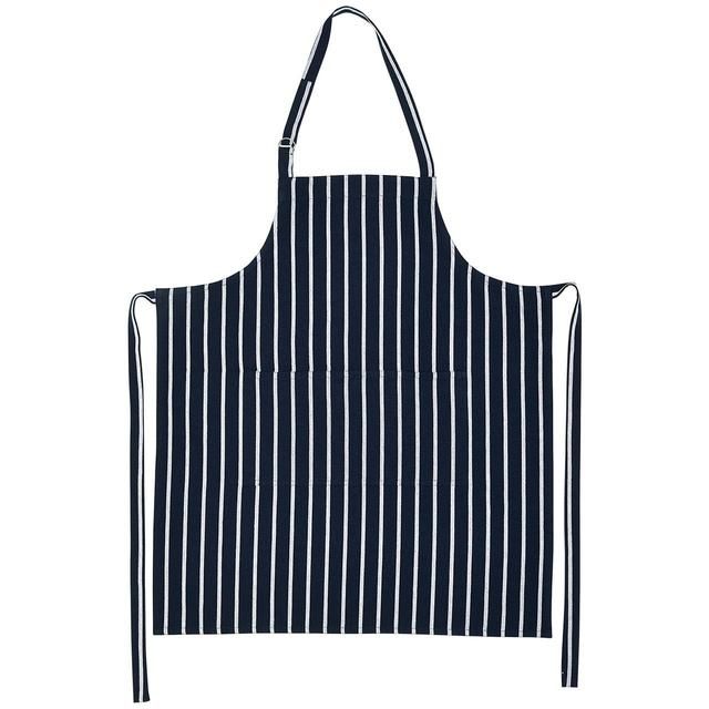 M&amp;amp;S Collection Pure Cotton Striped Apron One Size Navy